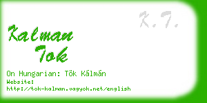 kalman tok business card